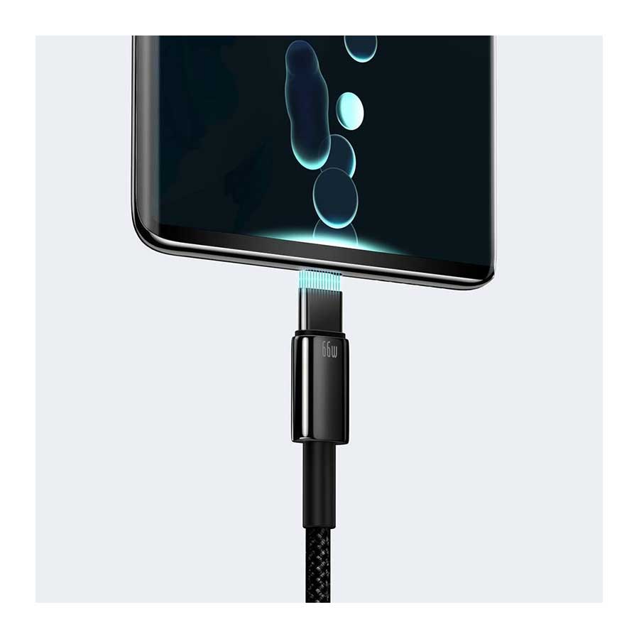 کابل تبدیل 2 متری USB به USB-C باسئوس مدل Tungsten Gold  CATWJ-C01