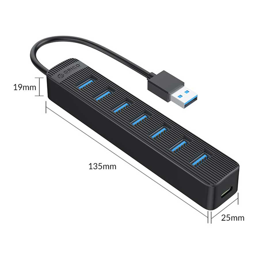 هاب USB 3.0 هفت پورت اوریکو مدل TWC3-7A-BK-EP