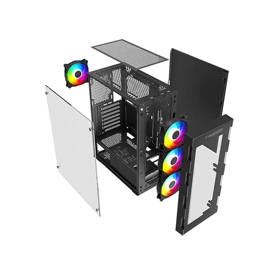 کیس کامپیوتر تویستد مایندز مدل Twisted Minds Titan Glass مشکی