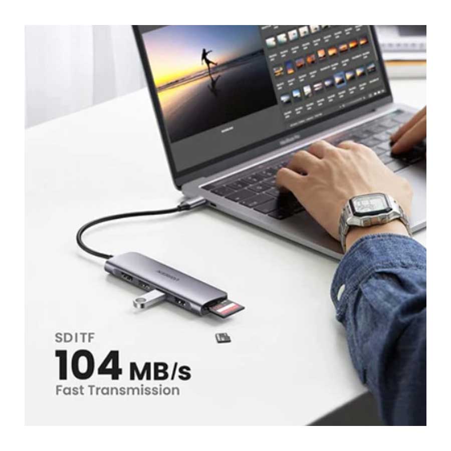 هاب USB-C شش پورت یوگرین مدل CM511