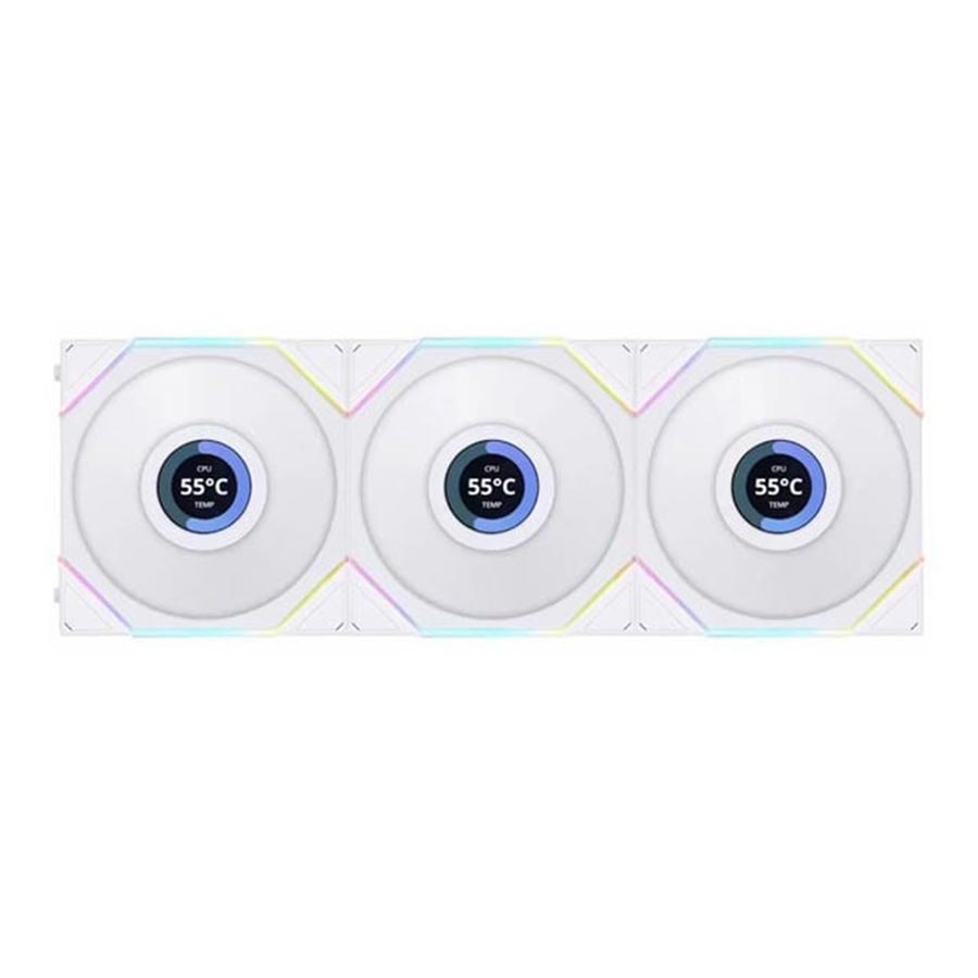 فن خنک کننده کیس لیان لی مدل UNI FAN TL LCD 120 3-in-1 White