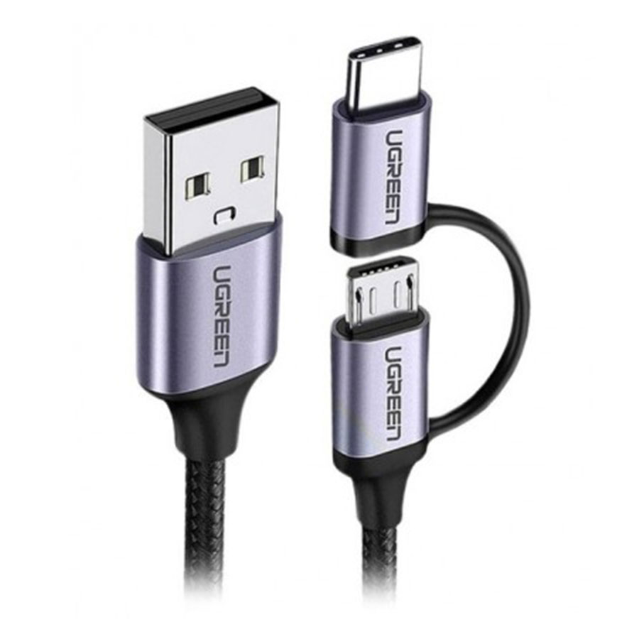 کابل 1 متری تبدیل USB به USB-C/MicroUSB یوگرین مدل US177