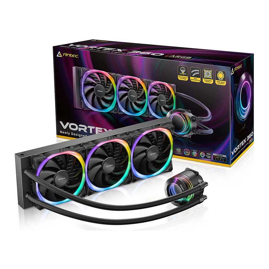 خنک کننده مایع پردازنده انتک مدل Vortex 360 ARGB