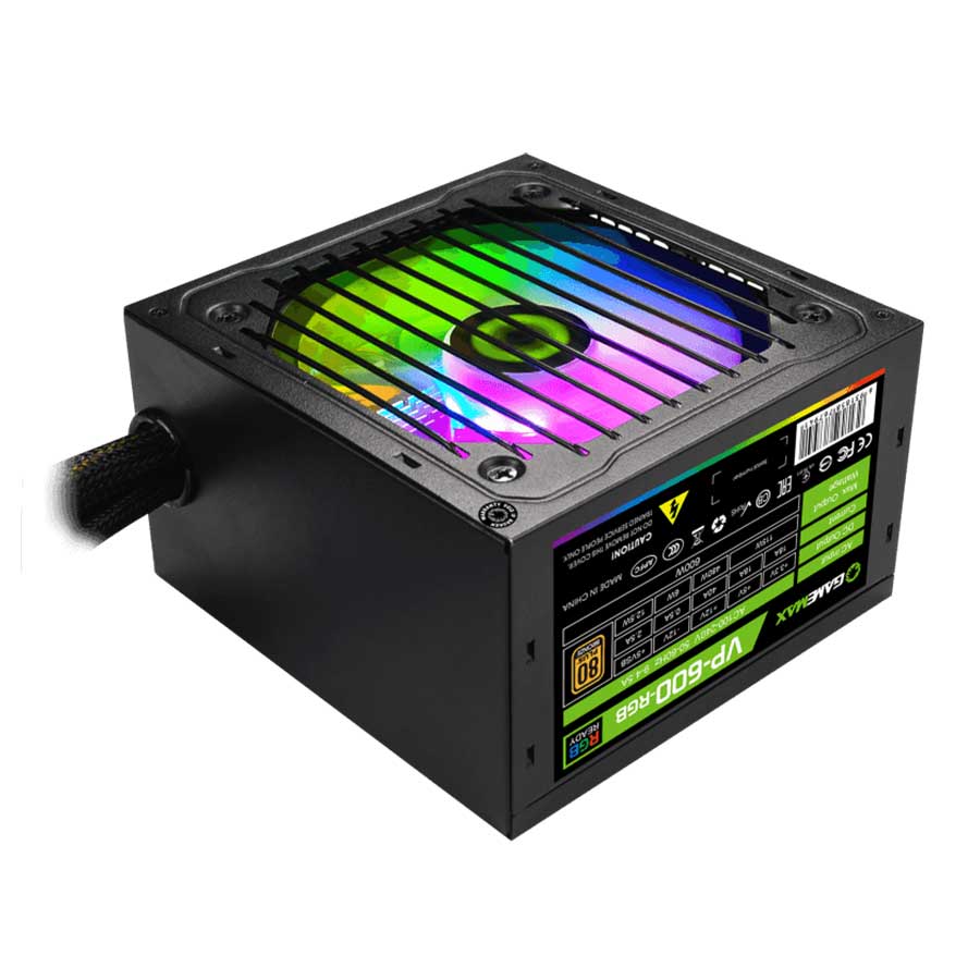 پاور کامپیوتر 600 وات نیمه ماژولار گیم مکس مدل VP600 RGB-M