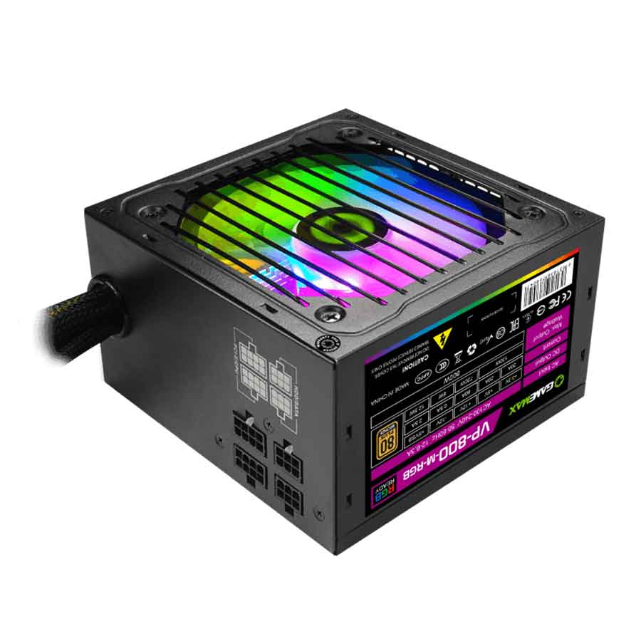 پاور کامپیوتر 800 وات نیمه ماژولار گیم مکس مدل VP800 RGB-M