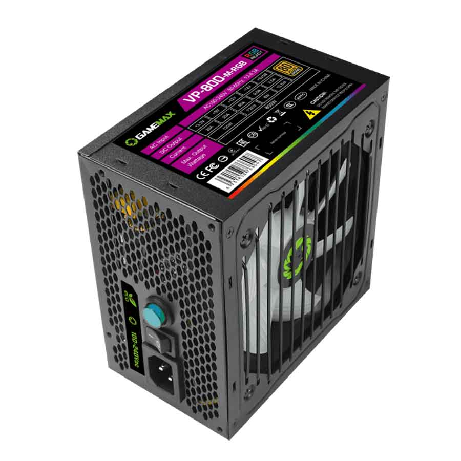 پاور کامپیوتر 800 وات نیمه ماژولار گیم مکس مدل VP800 RGB-M