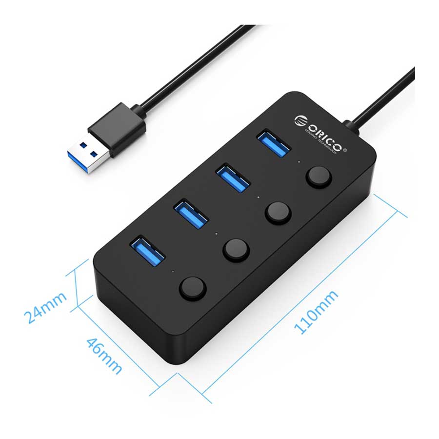 هاب USB 3.0 چهار پورت اوریکو مدل W9PH4-U3-V1-BK-BP