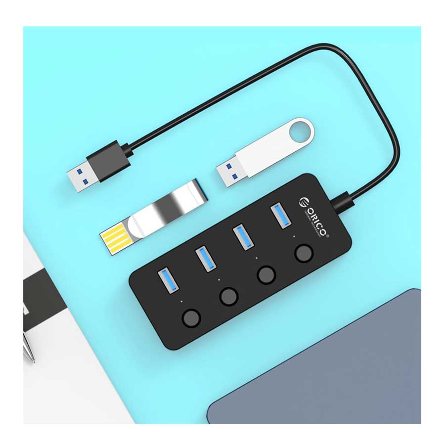 هاب USB 3.0 چهار پورت اوریکو مدل W9PH4-U3-V1-BK-BP