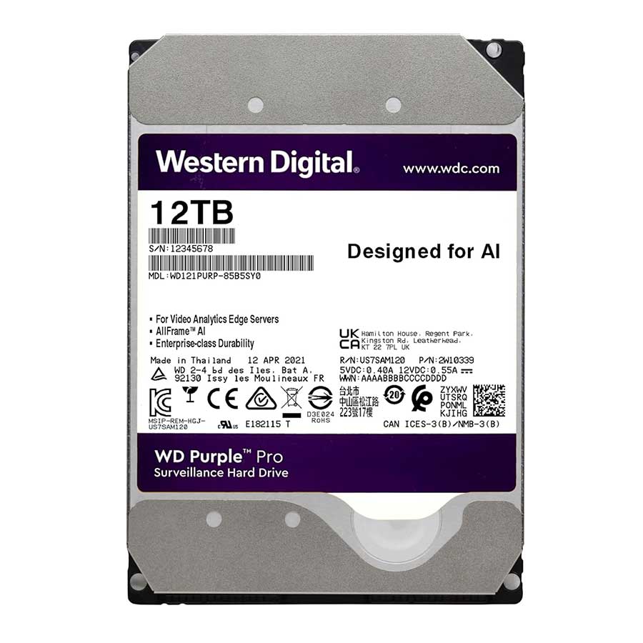 هارد اینترنال 12 ترابایت وسترن دیجیتال مدل Purple Pro