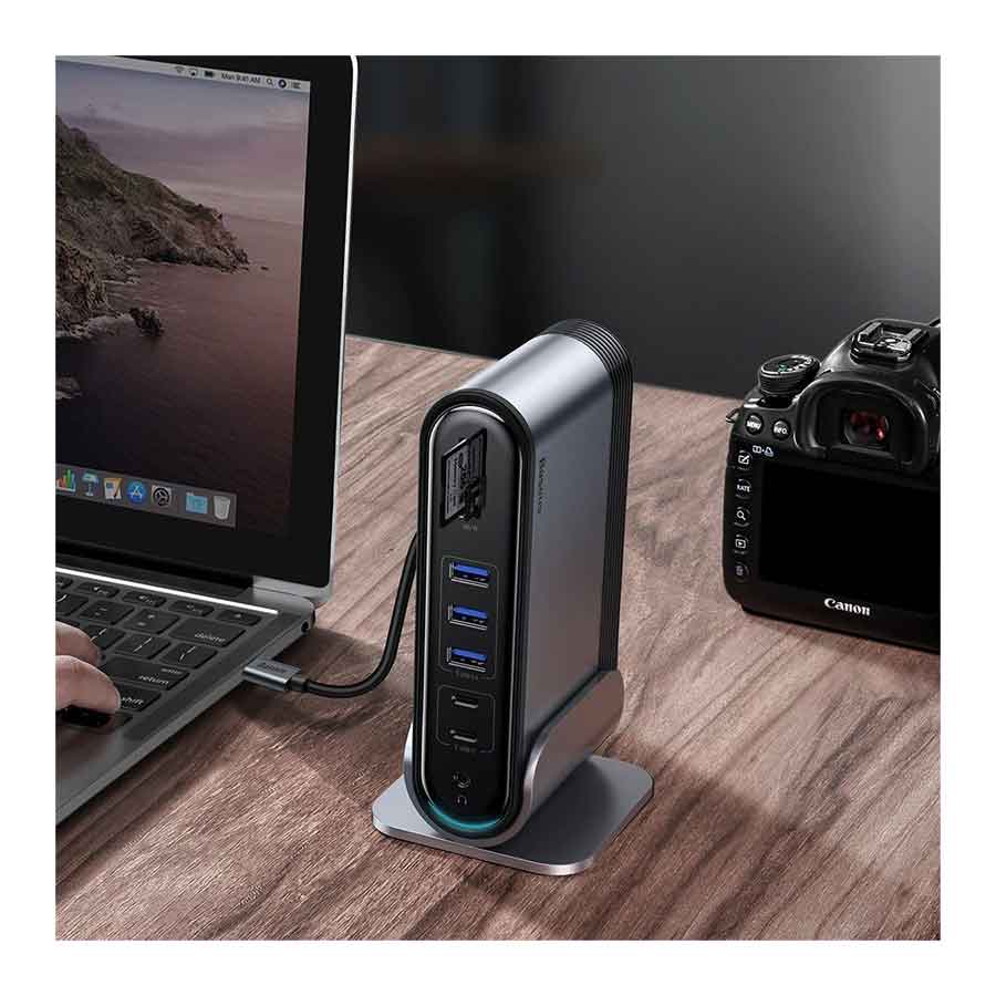 هاب USB-C شانزده پورت باسئوس مدل Working Station CAHUB-BG0G