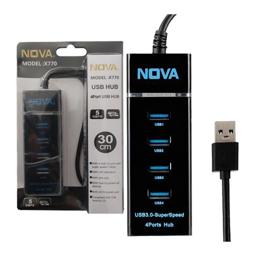 هاب چهار پورت USB 3.0 ایکس نوا