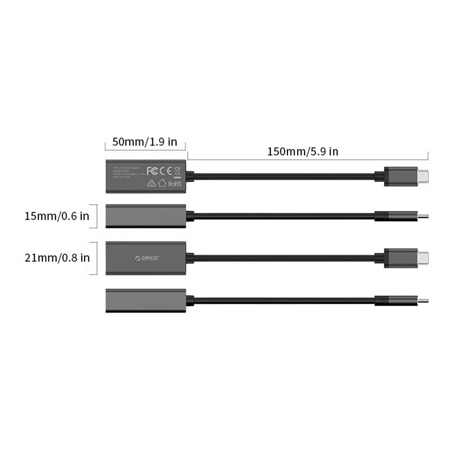 کارت شبکه USB-C اوریکو مدل XC-R45-V1-BK-BP