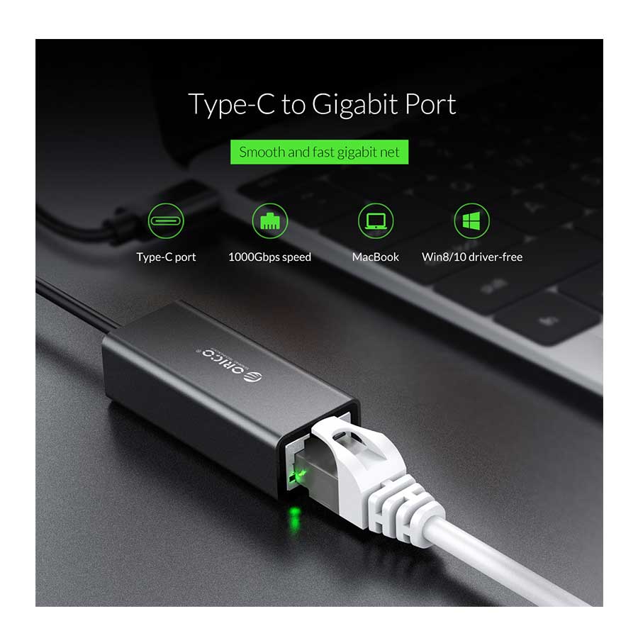 کارت شبکه USB-C اوریکو مدل XC-R45-V1-BK-BP