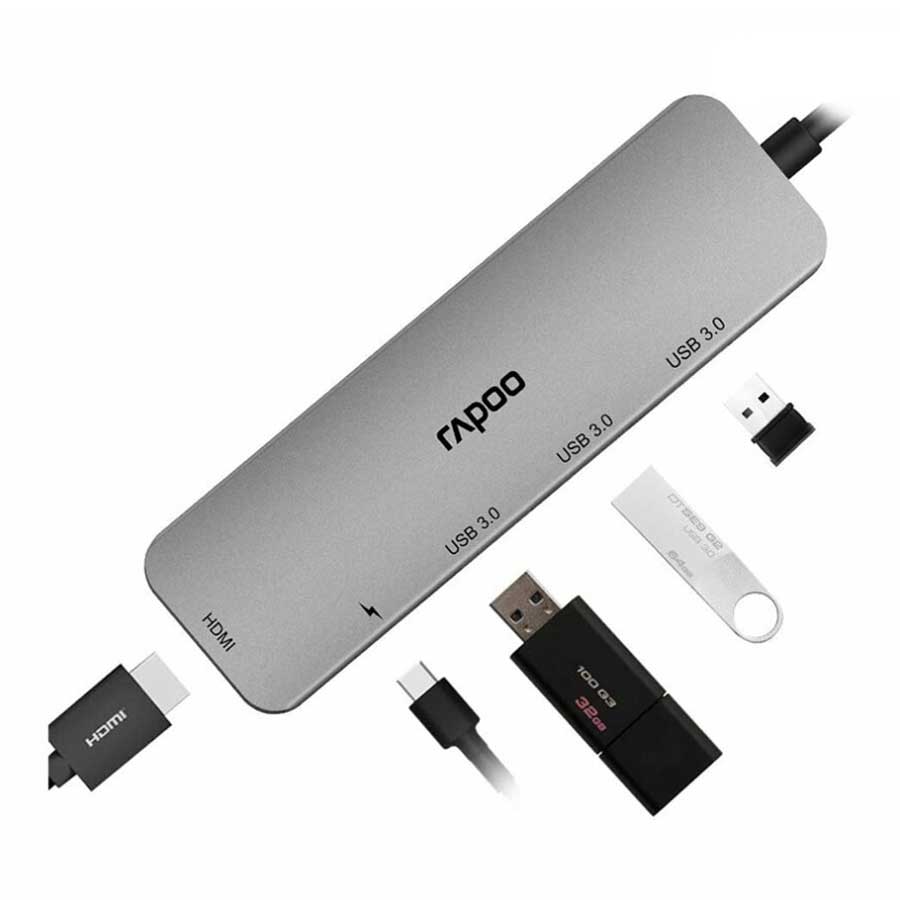 هاب چندکاره USB-C پنج پورت رپو مدل XD100C