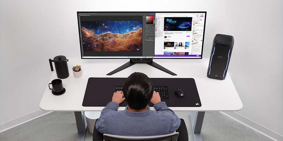 مانیتور خمیده گیمینگ 45 اینچ کورسیر XENEON FLEX 45WQHD240 دارای پنل OLED با طراحی خیره کننده و جذاب 