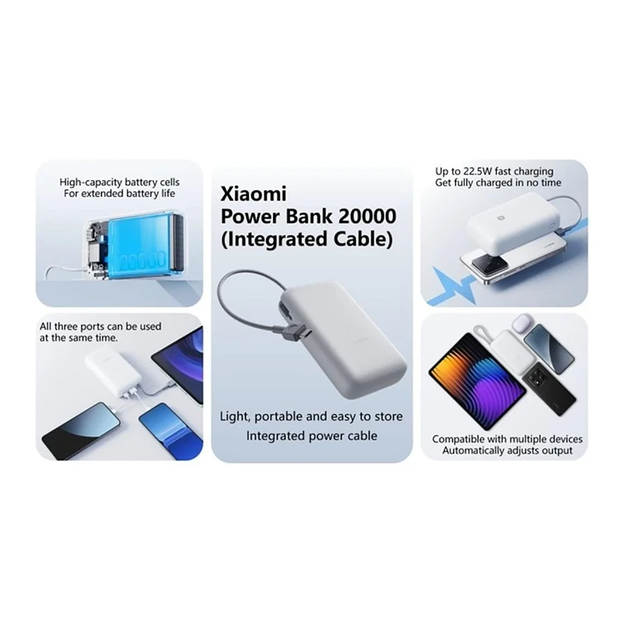 پاوربانک شیائومی با ظرفیت 20000mAh