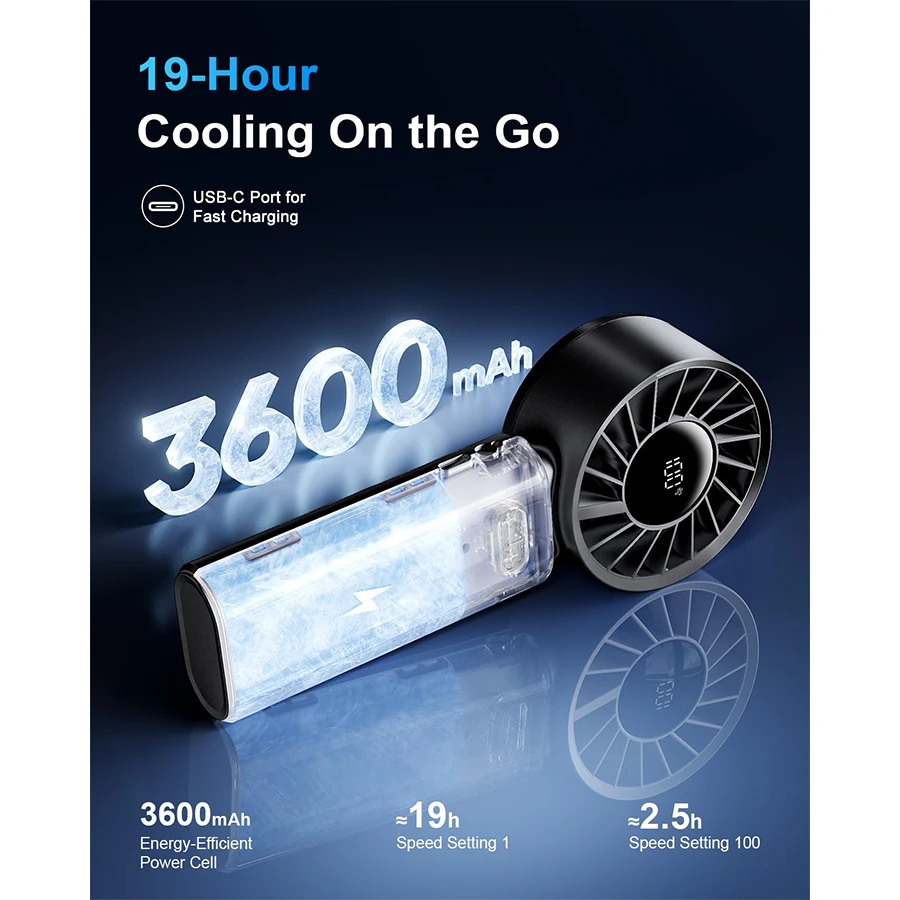 پنکه شارژی دستی شیائومی یوپین ظرفیت 3600mAh