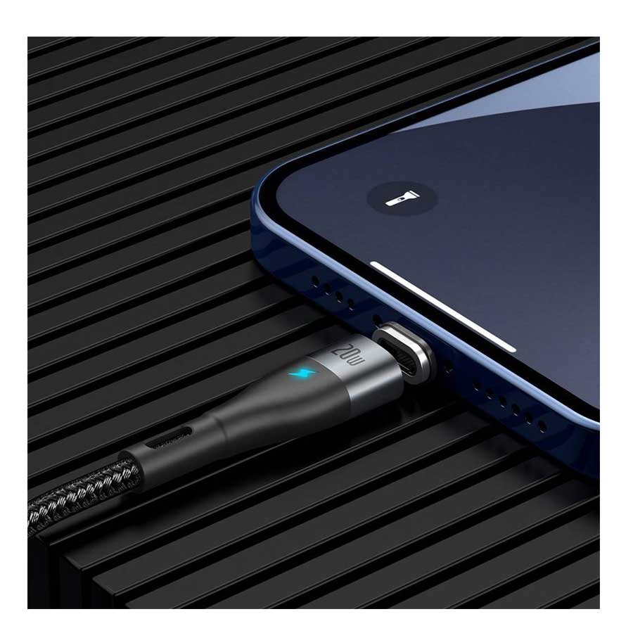 کابل تبدیل 2 متری USB-C به لایتنینگ باسئوس مدل Zinc Magnetic CATLXC-A01