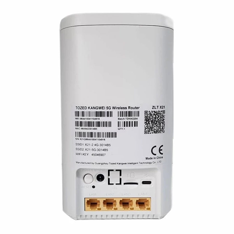 مودم روتر 5G بی‌سیم گیگابیت و دوباند AC1200 زد ال تی مدل X21