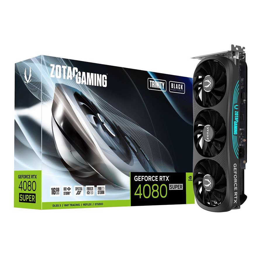 کارت گرافیک زوتک مدل GAMING GeForce RTX 4080 SUPER Trinity Black Edition 16GB GDDR6X