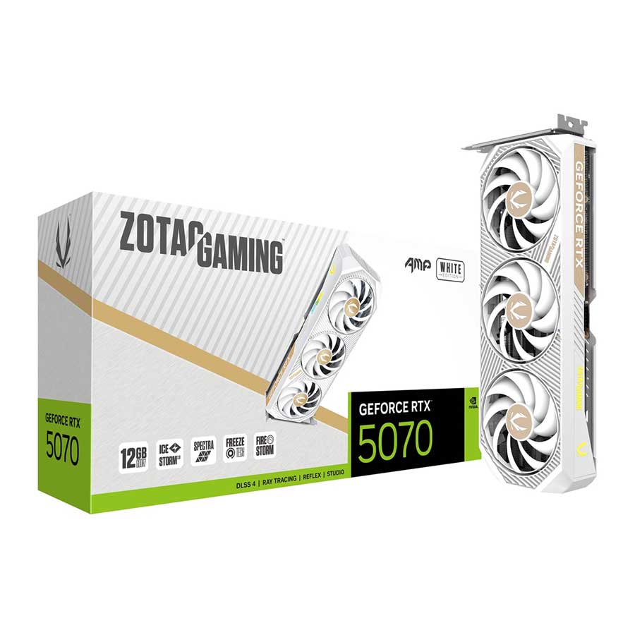 کارت گرافیک زوتک مدل کارت گرافیک زوتک مدل GAMING GeForce RTX 5070 AMP White Edition 12GB GDDR7
